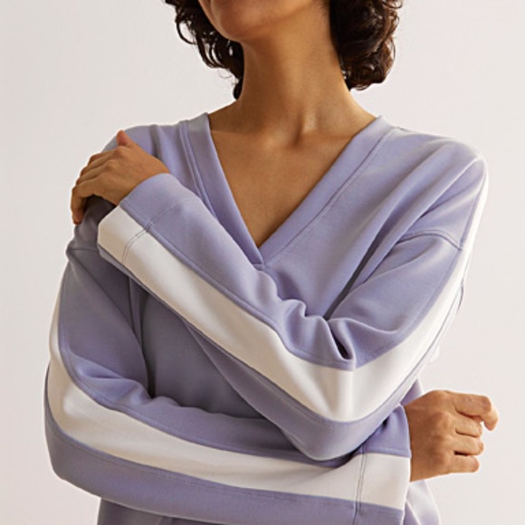 Light purple lilac and white band peachskin sporty loungewear tracksuit NWT - Picture 2 of 13